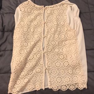 Tops - Cream and crocheted blouse Tops - Cream and crocheted blouse